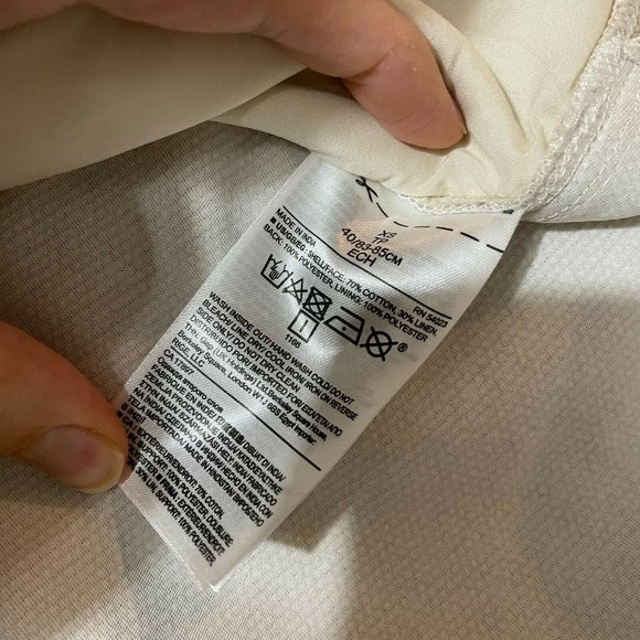 Banana Republic Cream Bee Beaded Round Neck Sleeveless Zip Blouse Top XS - Picture 10 of 10